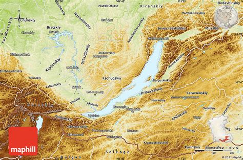 Physical Map Of Buryatia