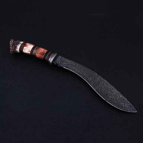 Damascus Kukri Knife Bk0138 A Black Forge Touch Of Modern