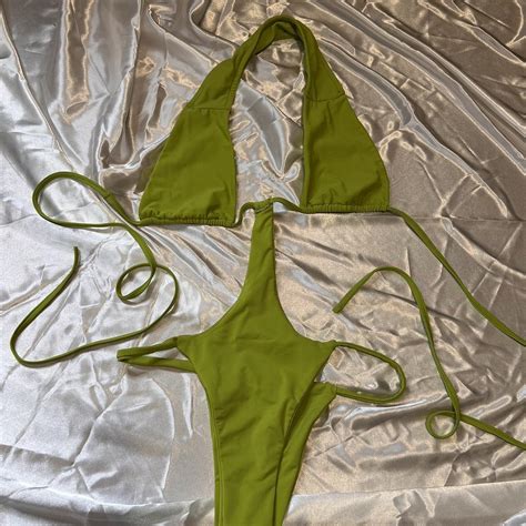 Fashion Nova Womens Green Swimsuit One Piece Depop