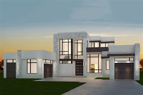 Stunning 4 Bedroom Contemporary House Plan With Outdoor Kitchen