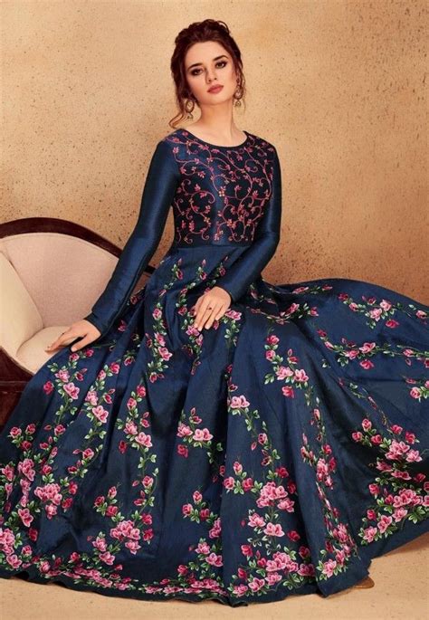 Floral prints made a comeback in 2016 as part of traditional indian attire. Partywear Floral Anarkali Gown / Anarkali Buy Anarkali ...