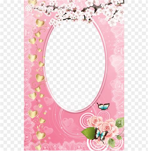 Pink Photo Frame With Gold Hearts Background Best Stock Photos Toppng