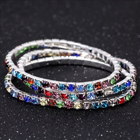 Crystal Rhinestone Bracelet Bangle Bling Wristband Women Jewelry