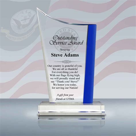 Navy T Crystal Blue Crest Award 037 Goodcount Awards Custom