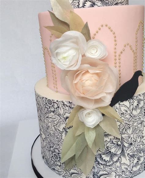 Art Nouveau Wafer Paper Wedding Cake Cake By Stevi Cakesdecor