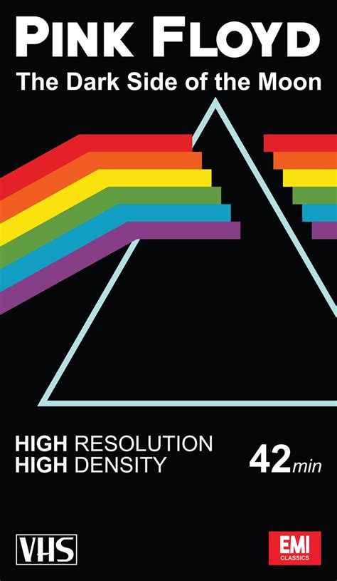 Pink Floyd Poster With The Dark Side Of The Moon In Rainbow Colors On