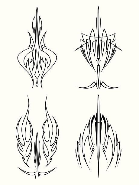 Pinstriping Designs Background Illustrations Royalty Free Vector