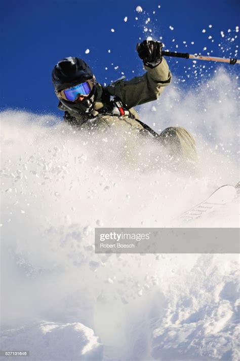 Skier In The Deep Powder Snow High Res Stock Photo Getty Images