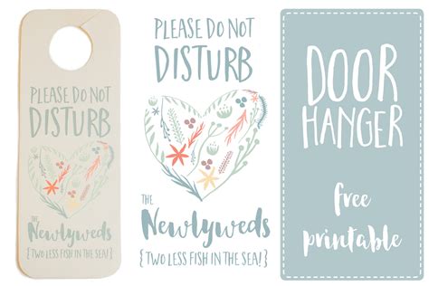 Do Not Disturb The Newlyweds Door Hanger Printable Free
