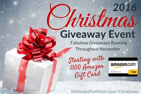 Christmas Giveaway Event 2016 - Starting With $100 Amazon Gift Card