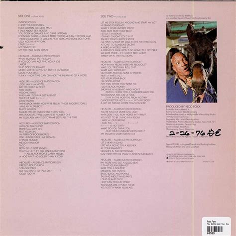 Redd Foxx You Gotta Wash Your Ass Vinyl Lp 1975 Us Original Hhv