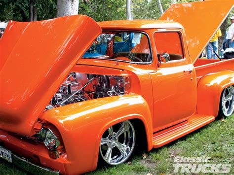 Old Ford F 100 Orange Custom Pick Up This Is The Truck My Grandpa Had