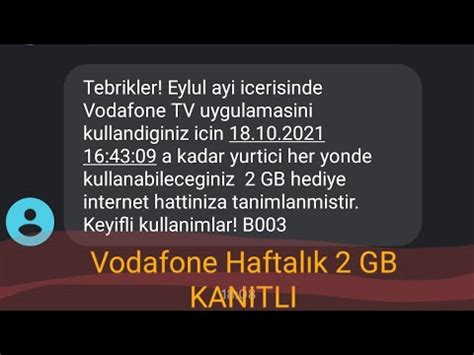 VODAFONE HAFTALIK 2 GB YENİ KAMPANYA YouTube