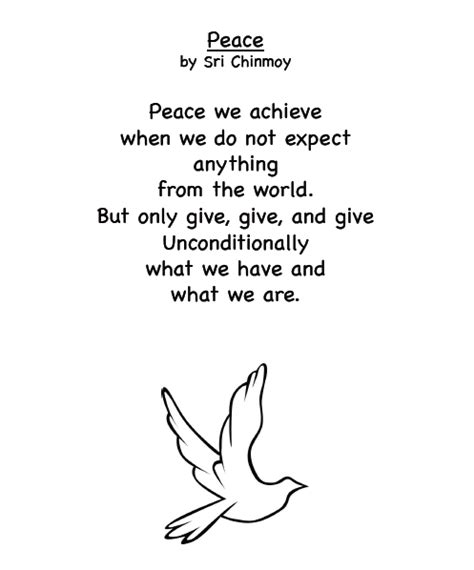 Kids Poems For Peace Free Printables Grade Onederful