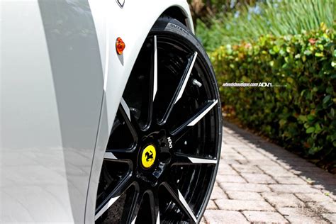 Taking a glimpse inside of the cabin, ferrari does not disappoint with signature leather seating, contrasting stitching and an uncluttered cockpit. White Ferrari 458 Spider on Stunning ADV.1 Wheels - GTspirit