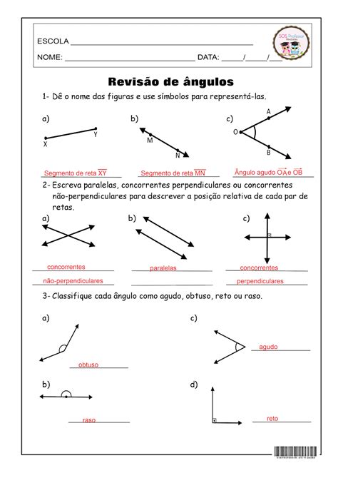 Tipos De Angulos Geometria