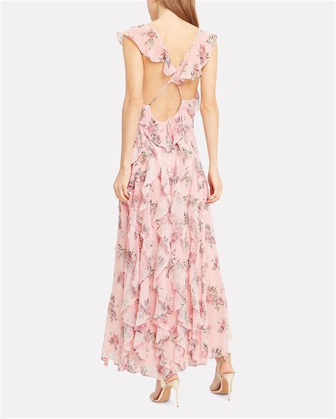 Loveshackfancy Chiffon Sally Floral Maxi Dress In Pink Floral Pink Lyst