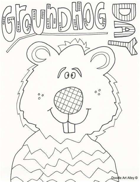 Here are 16 ground hog day ideas that include making predictions, themed writing, games, treats and craftivities. Groundhog Day Coloring Pages - DOODLE ART ALLEY