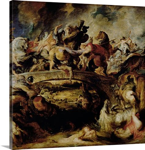 Battle Of The Amazons And Greeks Detail C1617 Wall Art Canvas