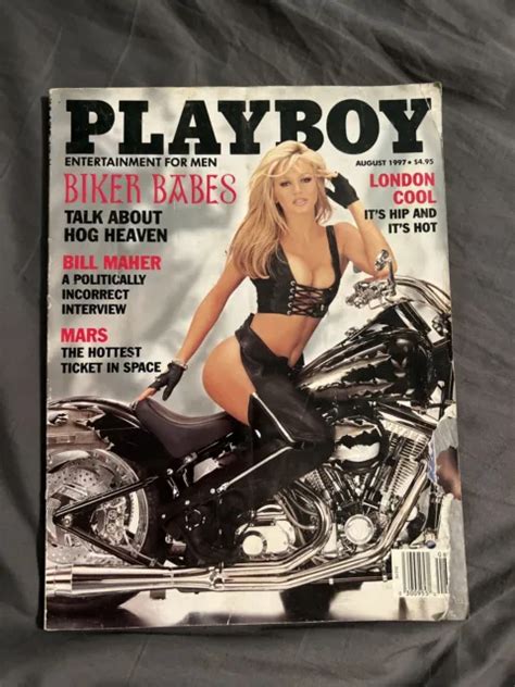 PLAYBOY MAGAZINE WITH Centerfold August 1997 Bill Maher Biker Babes 9