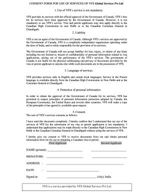 How To Fill Vfs Consent Form Canada Fill Out And Sign Printable Pdf