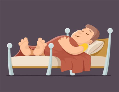 Best Adult Sleeping Bed Cheerful Illustrations Royalty Free Vector
