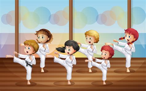 Karate graphy, taekwondo anime, child, hand png. Kids practicing karate - Download Free Vectors, Clipart ...