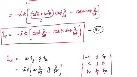 Derivation For Angular Momentum Operator Lx Ly And Lz M Sc Sem 1 Youtube