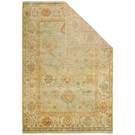 Safavieh Oushak Hand Knotted Wool Dark Green Light Area Rug Perigold Area Rugs Fabric Rug Rugs