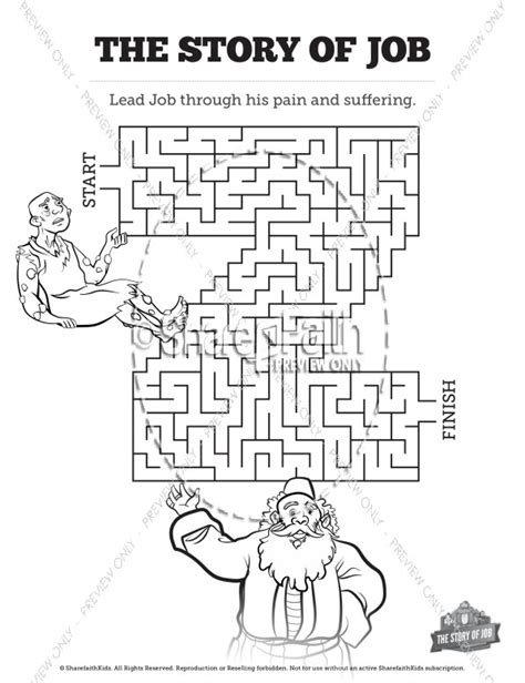 The Story Of Job Bible Mazes