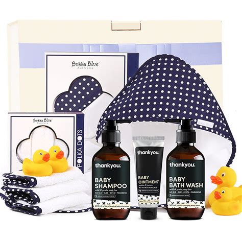 Rated 4.5 out of 5 stars (4) Thank You Co. Navy Baby Bath Hamper - Gifts Australia