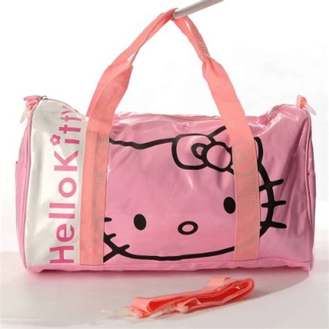 Purchase Hello Kitty Patent Leather Duffle Gym Travel Bag Tote Shoulder Pink Review Cmfineuse