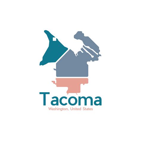 Tacoma City Map Geometric Illustration Creative Design 24032479 Vector