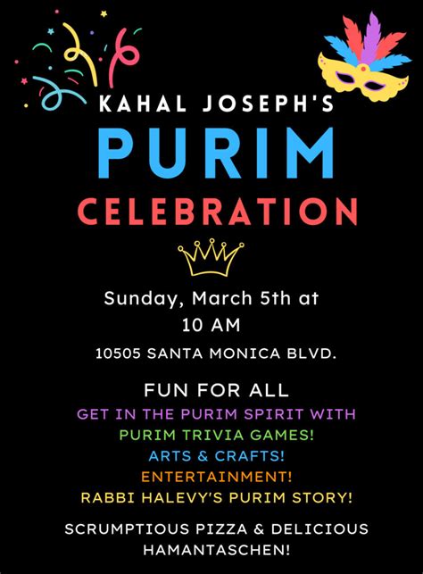 Purim Celebration 2023 Kahal Joseph Congregation La Modern Orthodox