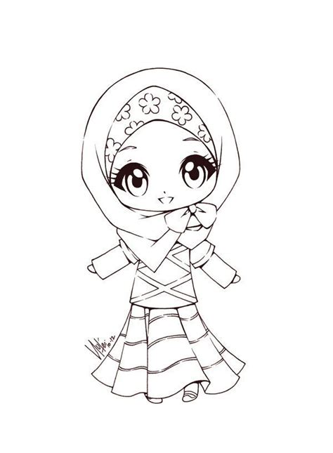 Kumpulan Contoh Mewarnai Kartun Hijab KataUcap
