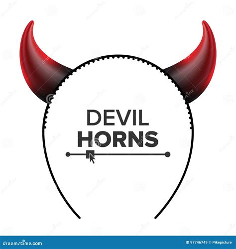 Devil Horns Vector Head Gear Red Luminous Horn Demon Or Satan Horns