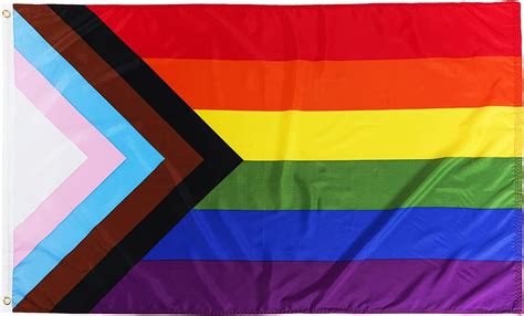 Buy Topflags Pride Flag Outdoor Progress Pride Flags 3x5 Gay Bisexual Lgbtq Rainbow Banner Fade