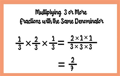 Multiplying Fractions With Same Denominators Worksheets Free Pdf