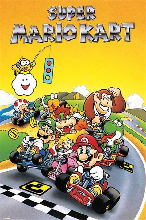 Super Mario Kart Super Nintendo Snes Go Kart Racing Video Game Luigi