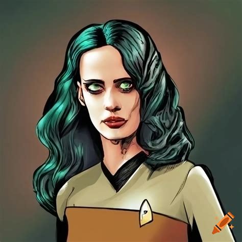 Cartoon Art Of Eva Green As Romulan Praetor Shinzon On Craiyon
