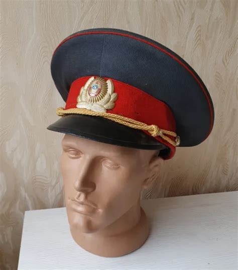Soviet Ussr Mvd Police Officer Uniform Visor Hat Peaked Cap With
