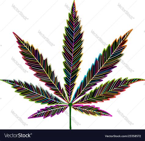 Cannabis Leaf Sketch For Your Design Royalty Free Vector