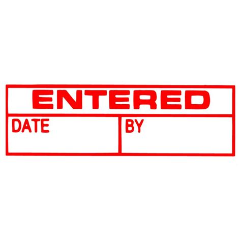 X Stamper Date Entered Self Inking Stamp With Red Ink Winc