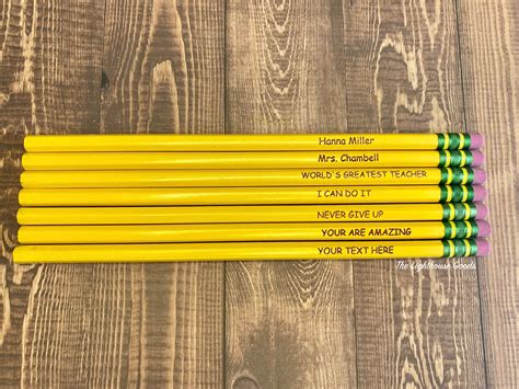 Personalized Pencils Custom Pencils Engraved Pencils Back Etsy