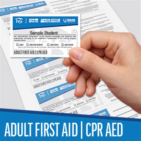 Hsi Adult First Aid Cpr And Aed Print Certification Cards 2020