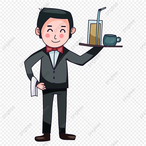 Waiter Delivering Drinks With One Hand Clipart Waiter Clipart Drink