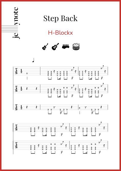 Partituras De H Blockx Step Back Guitarra Y Bajo Jellynote