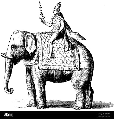 Indra The Sun God Riding An Elephant Stock Photo Alamy