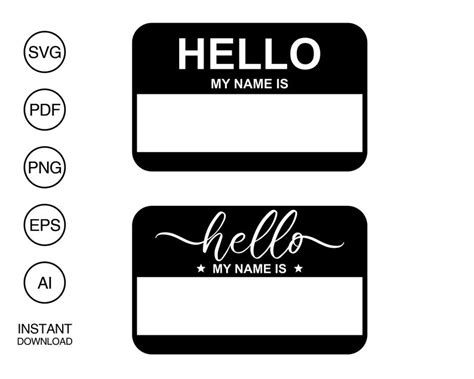 Hello My Name Is Svg Etsy