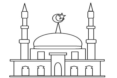 Mewarnai Gambar Masjid Untuk Anak Tk Ide Warna Warni Images And
